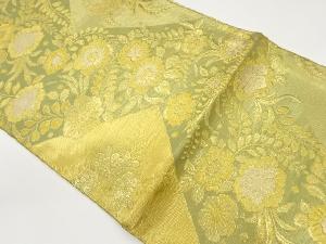 草花模様織出し袋帯